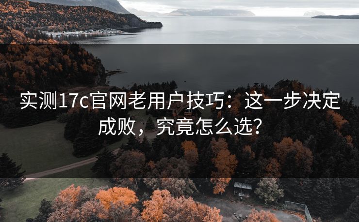 实测17c官网老用户技巧：这一步决定成败，究竟怎么选？