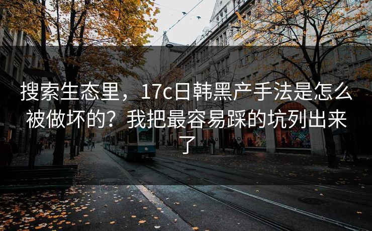 搜索生态里，17c日韩黑产手法是怎么被做坏的？我把最容易踩的坑列出来了