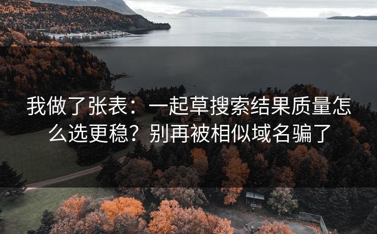 我做了张表：一起草搜索结果质量怎么选更稳？别再被相似域名骗了